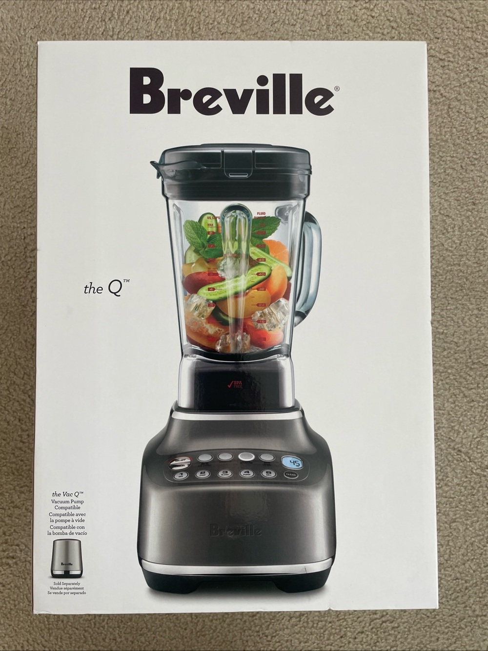 Breville Countertop Blender in Gunmetal Gray and Clear